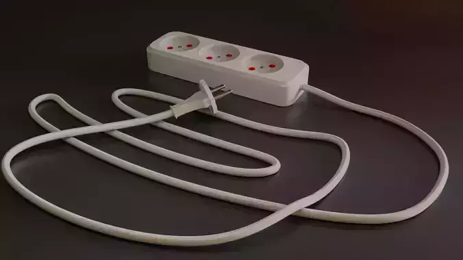 mutiple socket Low-poly 3D model