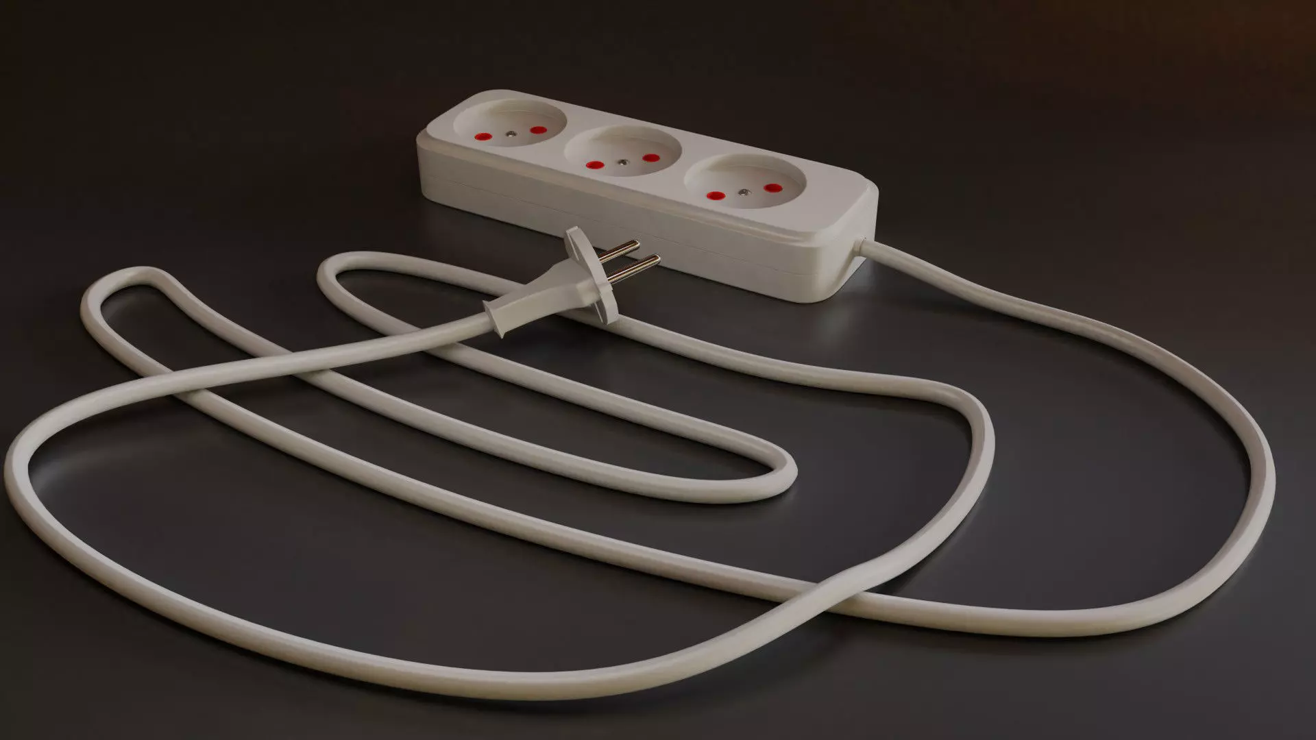 mutiple socket Low-poly 3D model_0