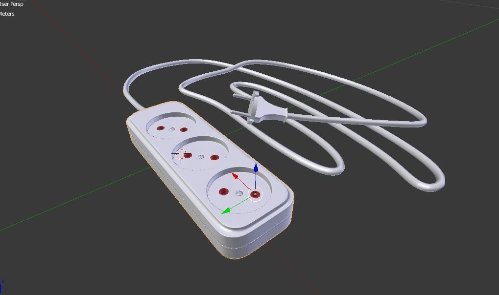 mutiple socket Low-poly 3D model_6