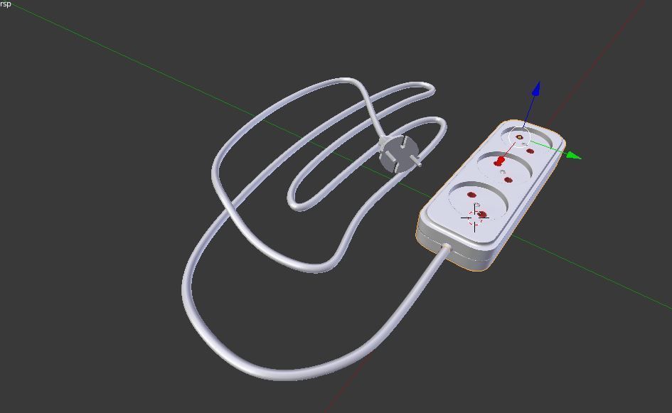 mutiple socket Low-poly 3D model_4
