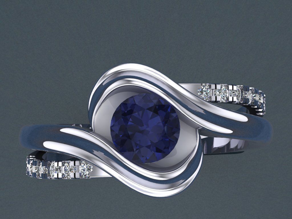 Ring with diamonds 9 3D print model_6