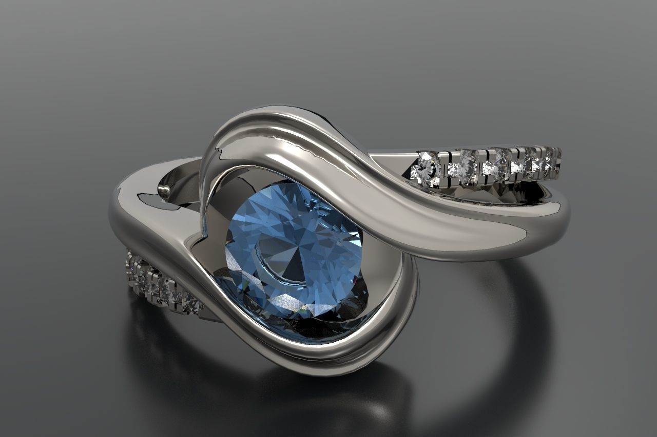 Ring with diamonds 9 3D print model_7