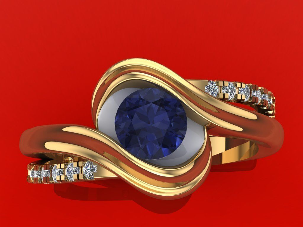 Ring with diamonds 9 3D print model_5