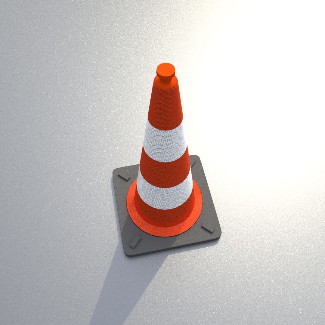 Traffic Cone 1000 mm Low-poly 3D model_37