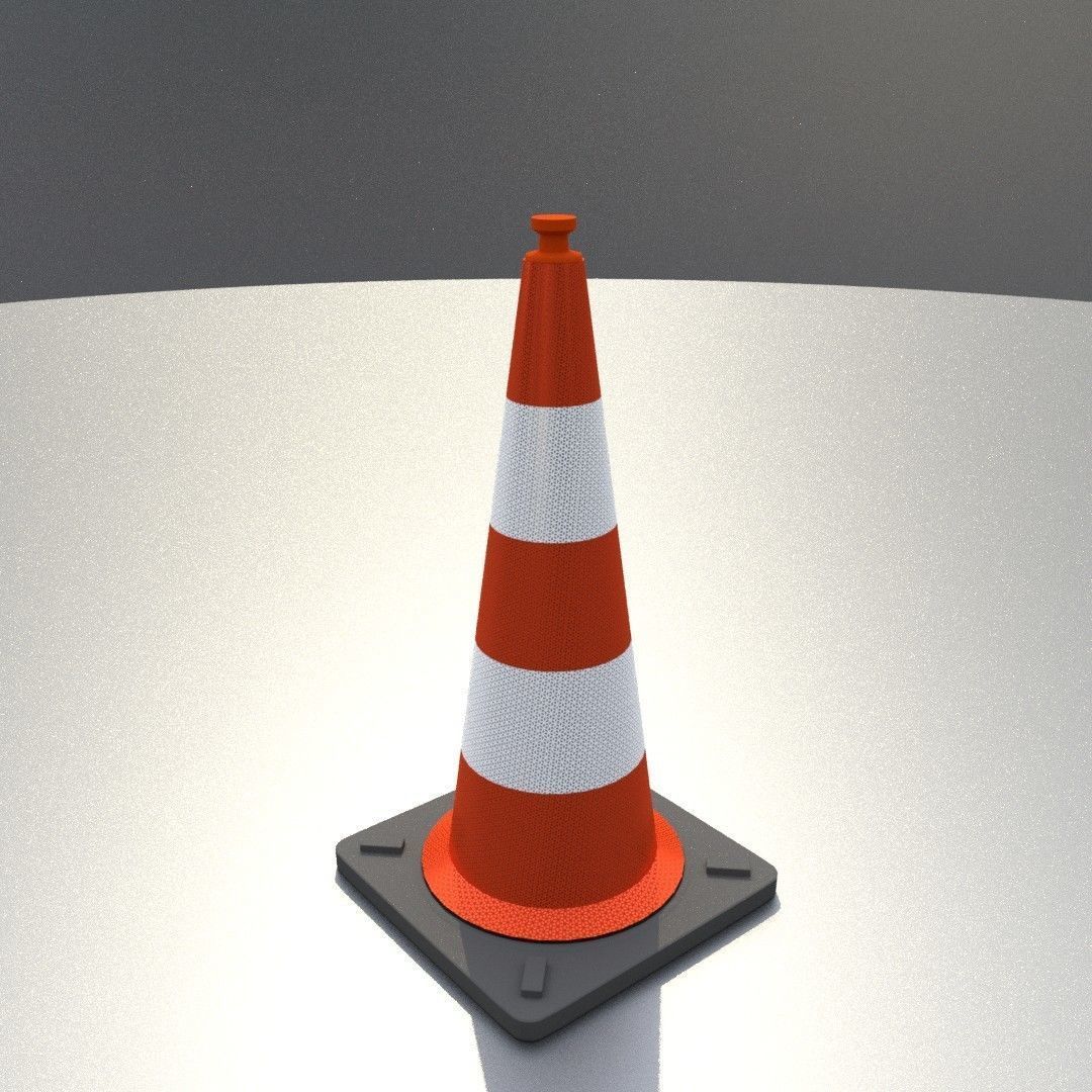 Traffic Cone 1000 mm Low-poly 3D model_18