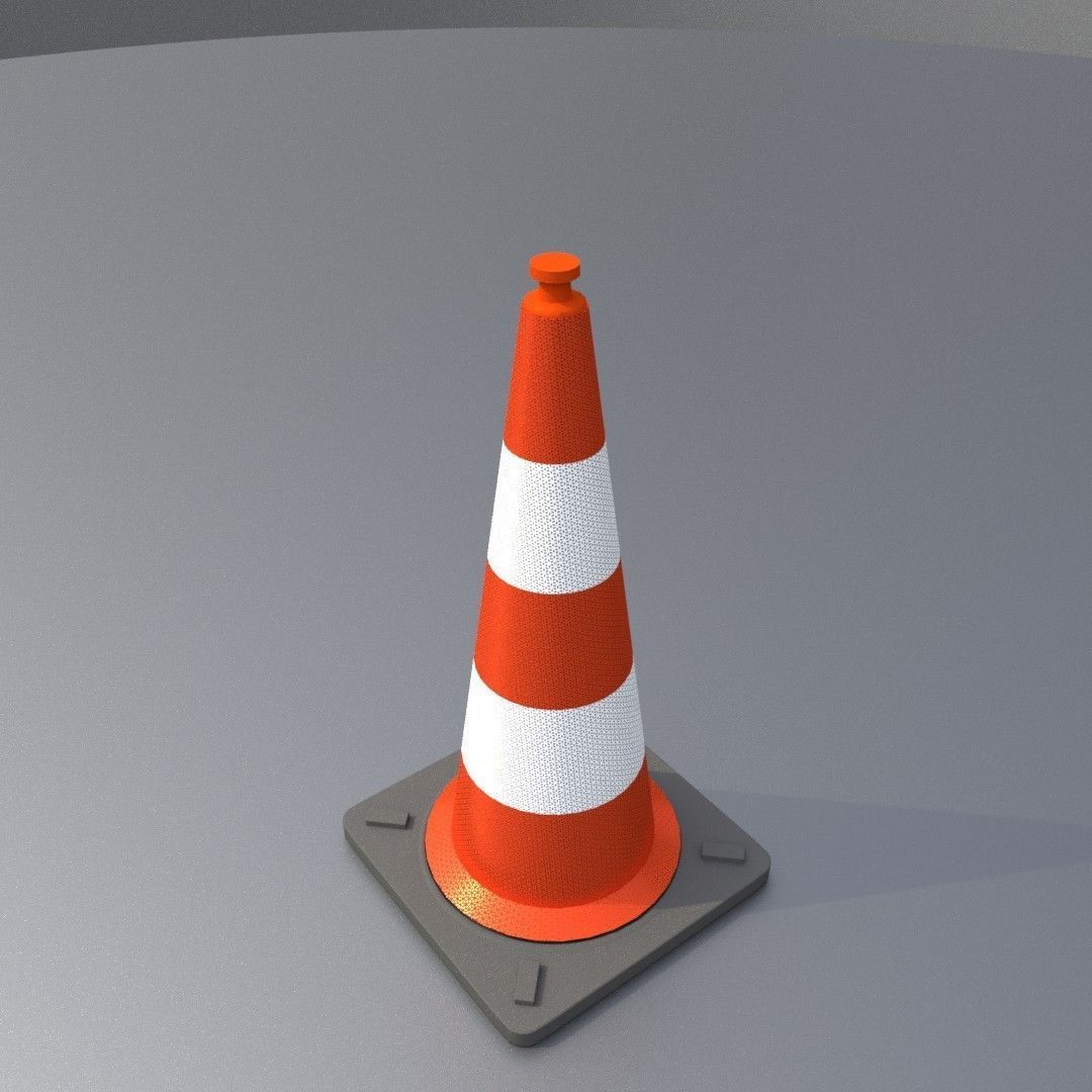 Traffic Cone 1000 mm Low-poly 3D model_30