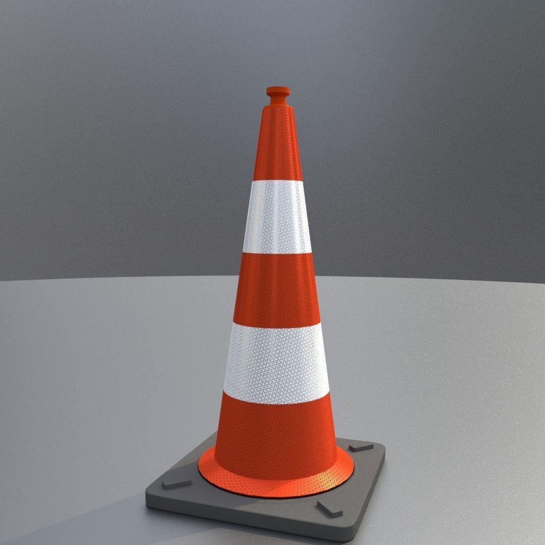 Traffic Cone 1000 mm Low-poly 3D model_4