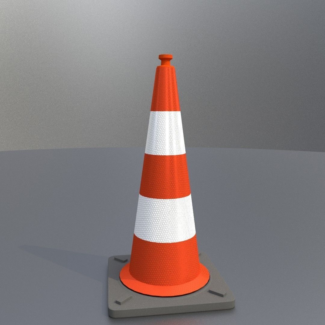 Traffic Cone 1000 mm Low-poly 3D model_8