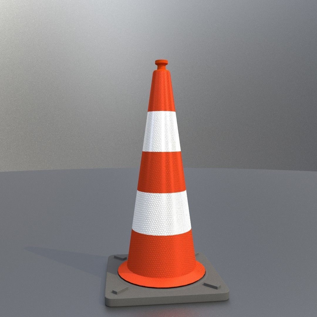 Traffic Cone 1000 mm Low-poly 3D model_24