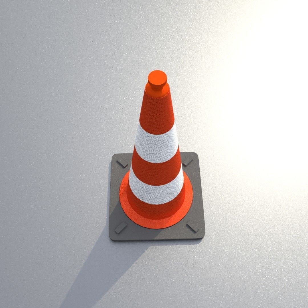 Traffic Cone 1000 mm Low-poly 3D model_39