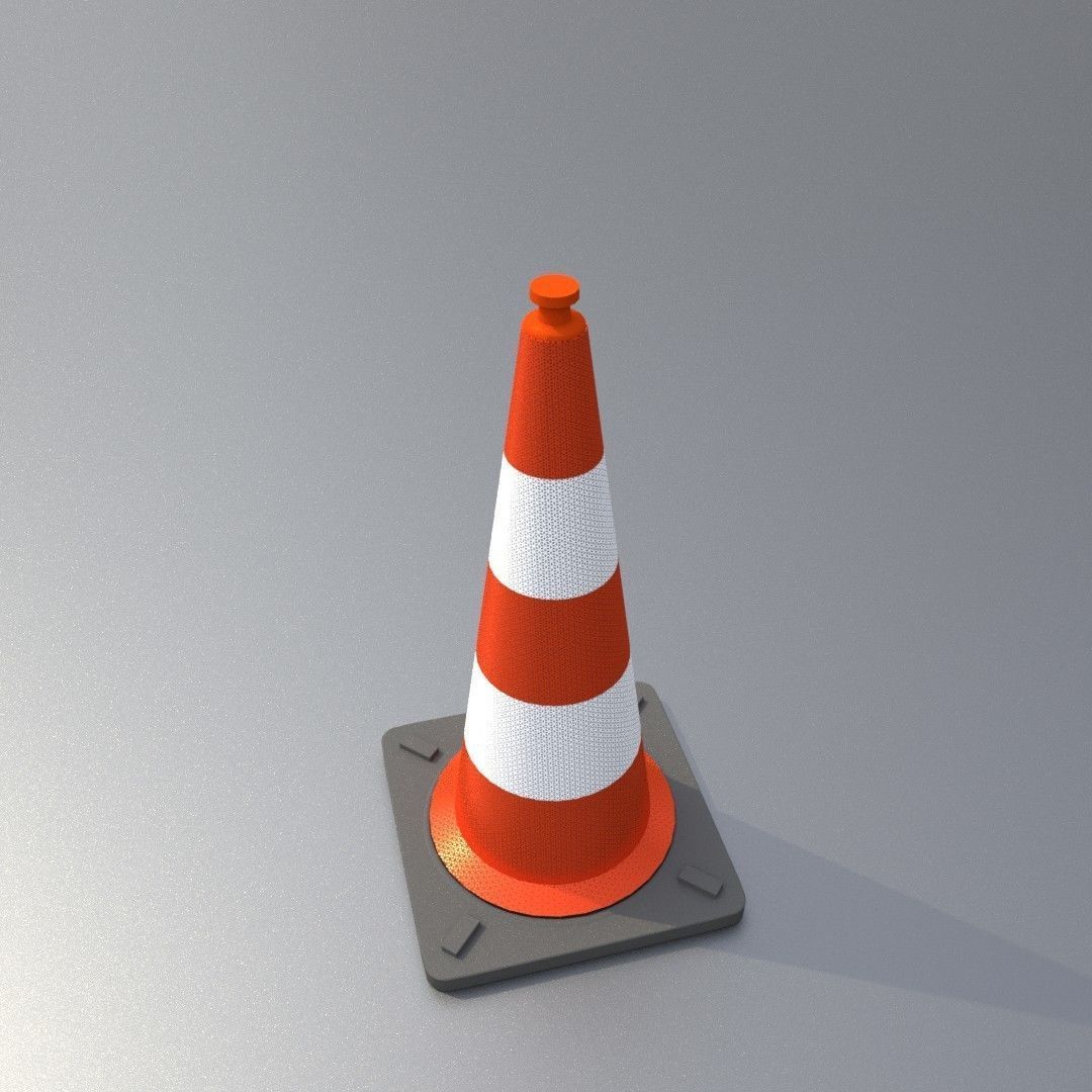 Traffic Cone 1000 mm Low-poly 3D model_31