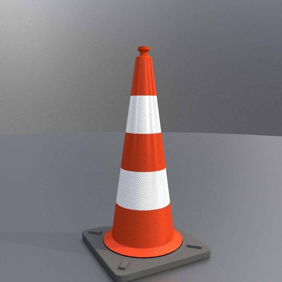 Traffic Cone 1000 mm Low-poly 3D model_7