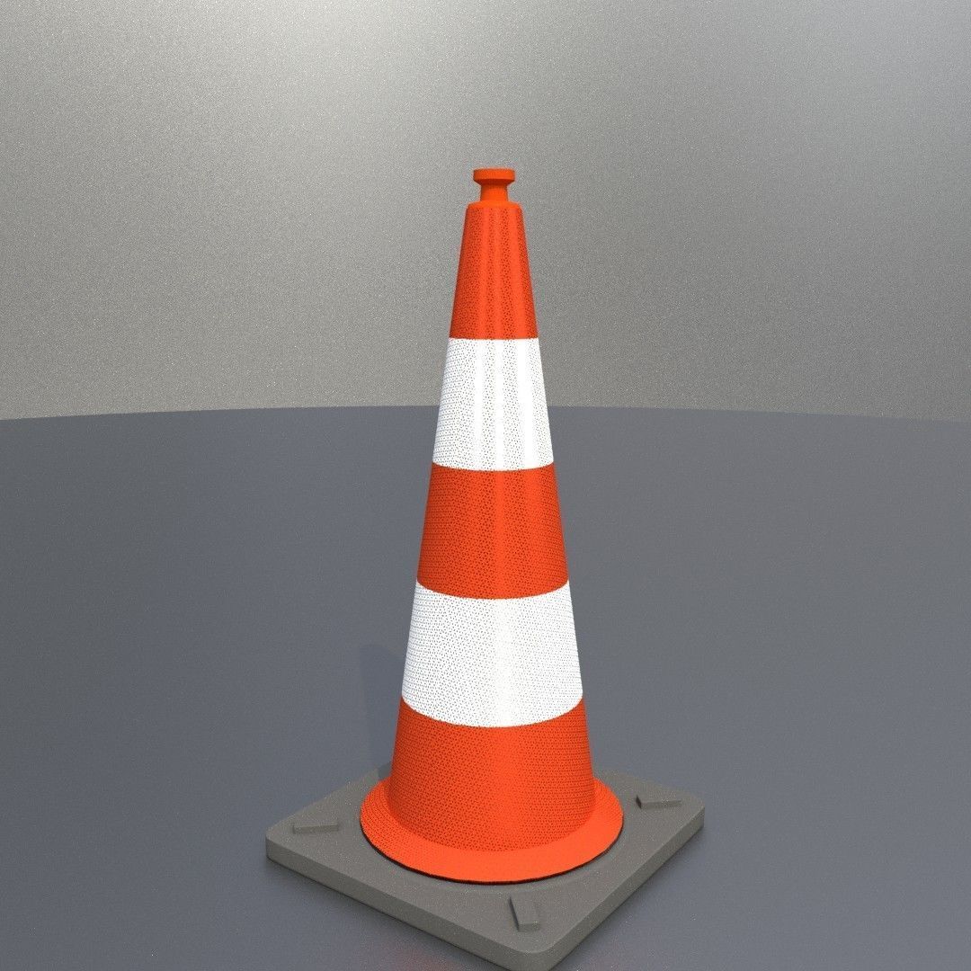Traffic Cone 1000 mm Low-poly 3D model_10