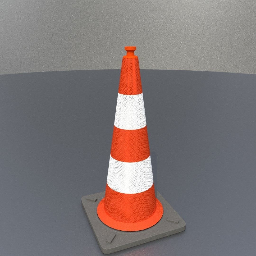 Traffic Cone 1000 mm Low-poly 3D model_27