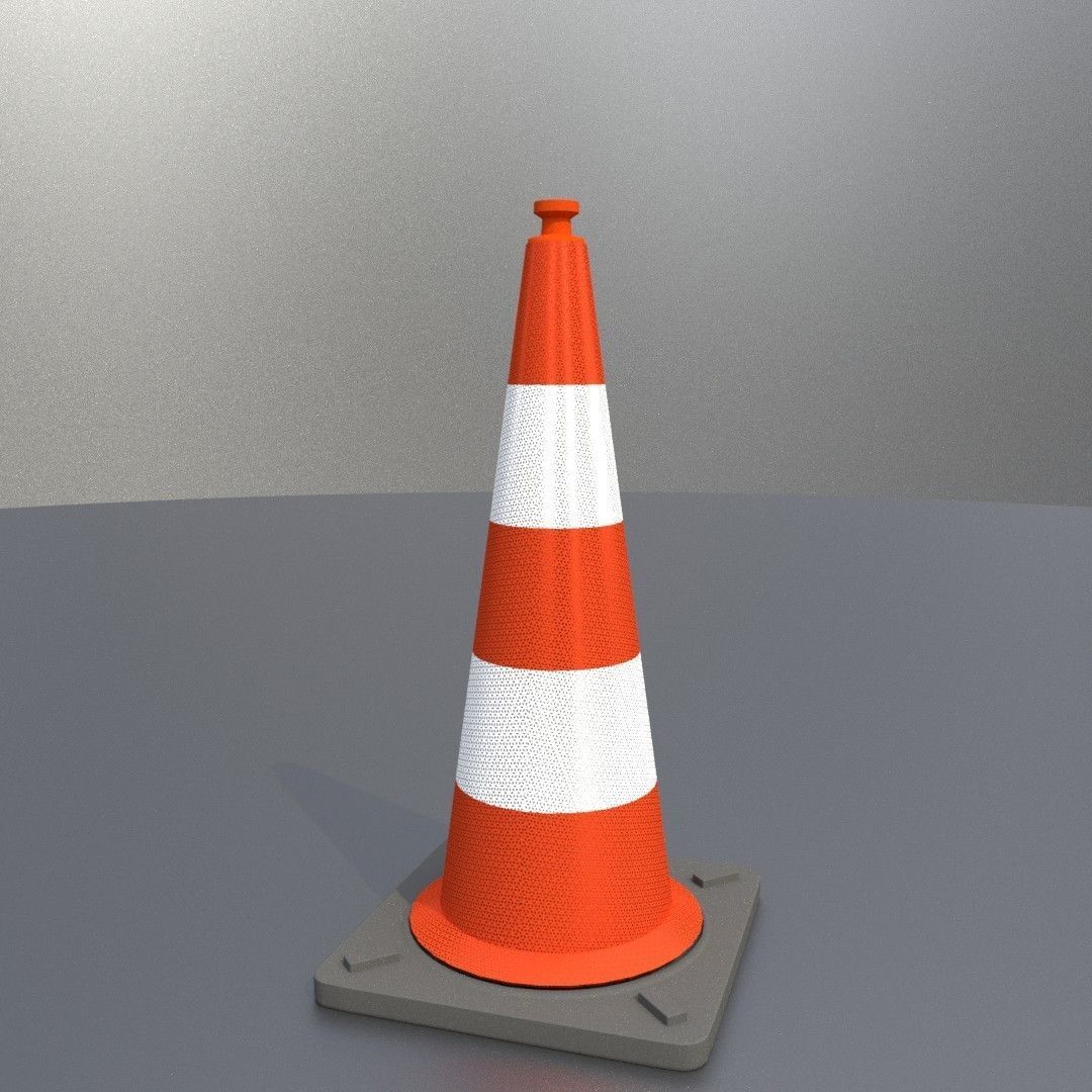 Traffic Cone 1000 mm Low-poly 3D model_25