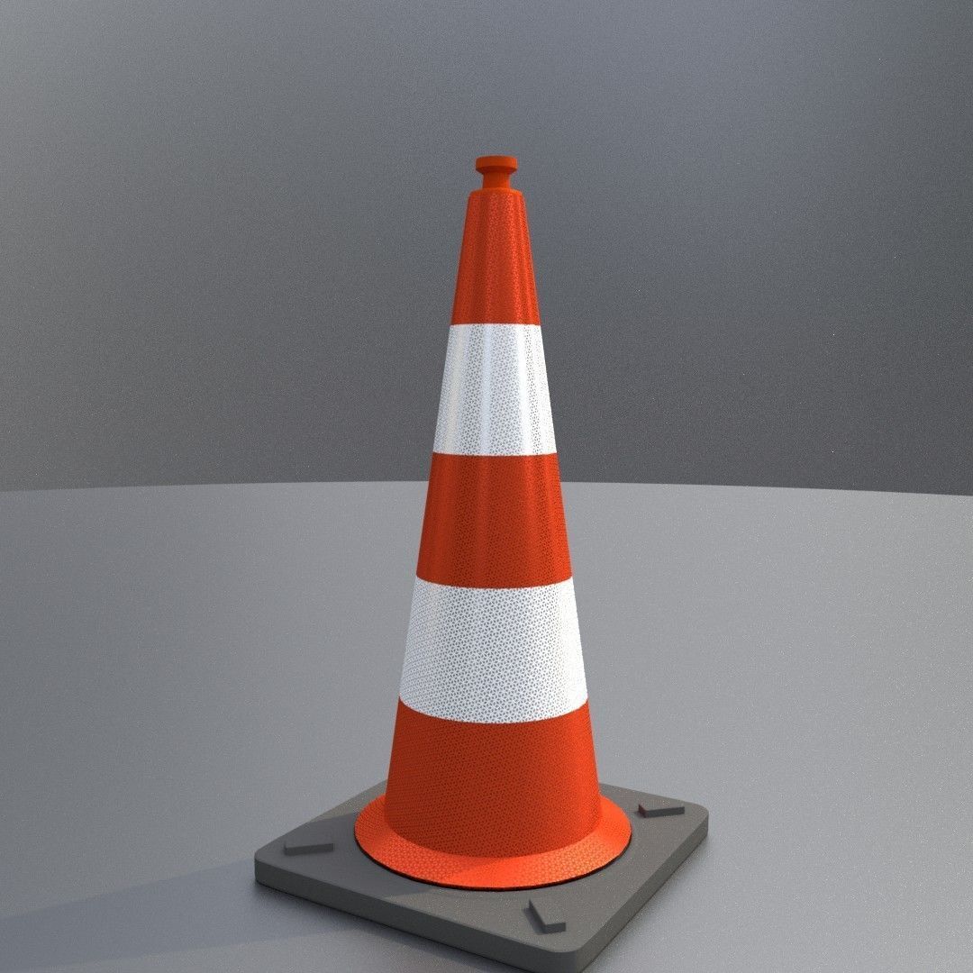 Traffic Cone 1000 mm Low-poly 3D model_5