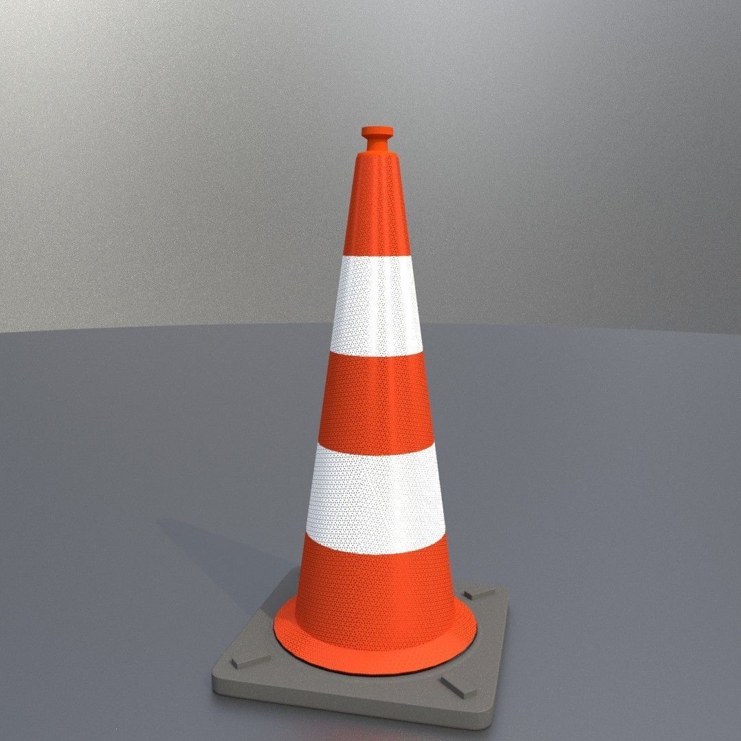 Traffic Cone 1000 mm Low-poly 3D model_9