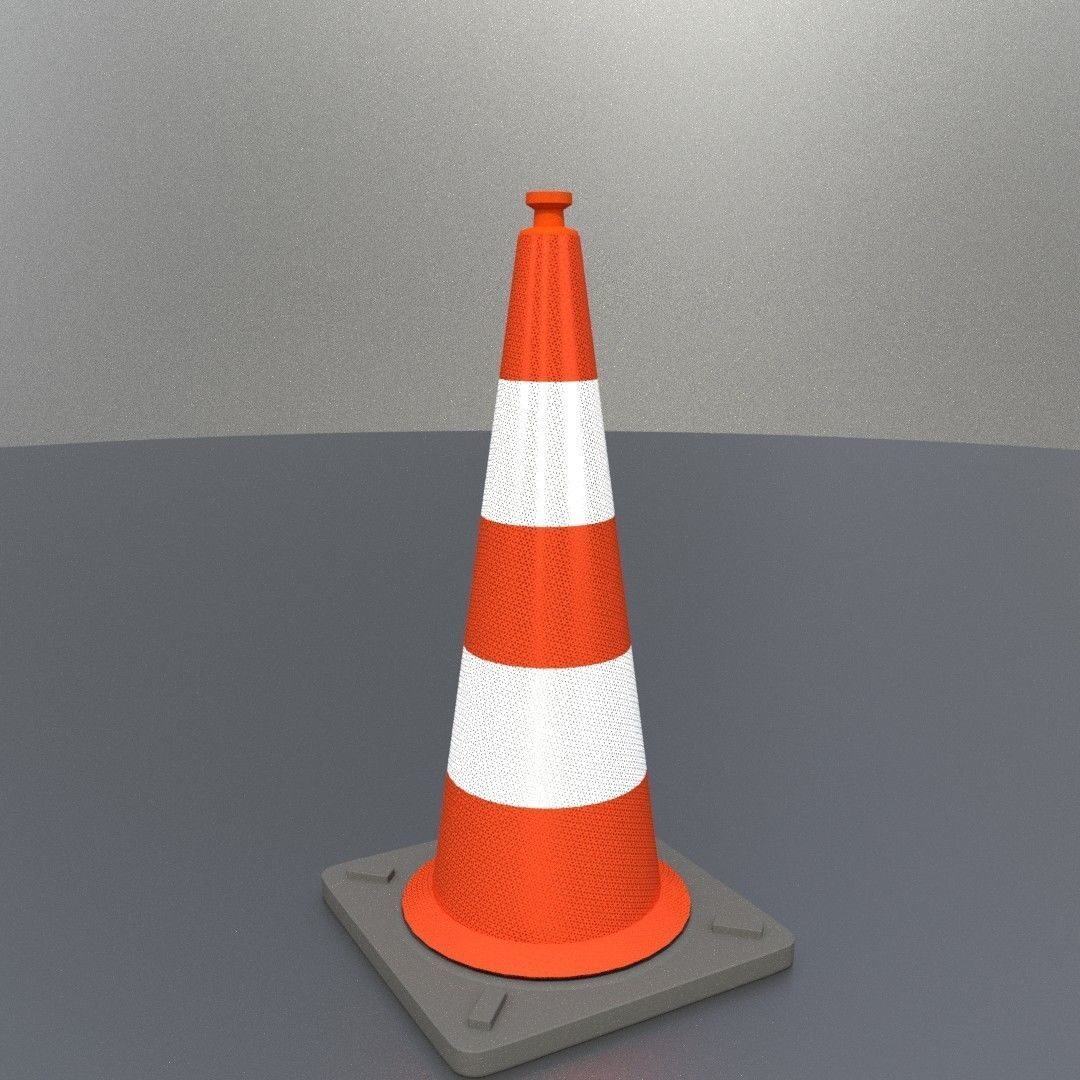 Traffic Cone 1000 mm Low-poly 3D model_11