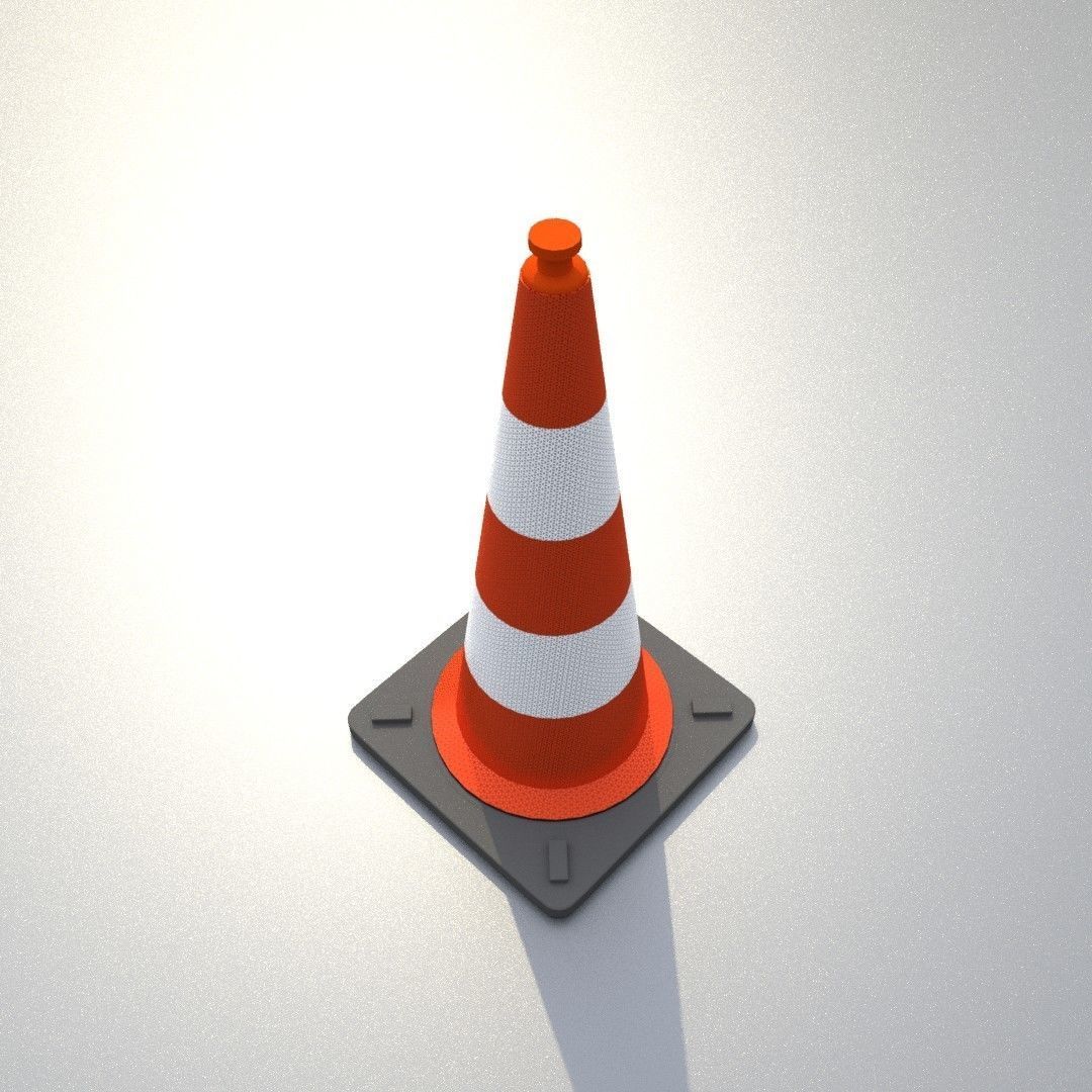 Traffic Cone 1000 mm Low-poly 3D model_34
