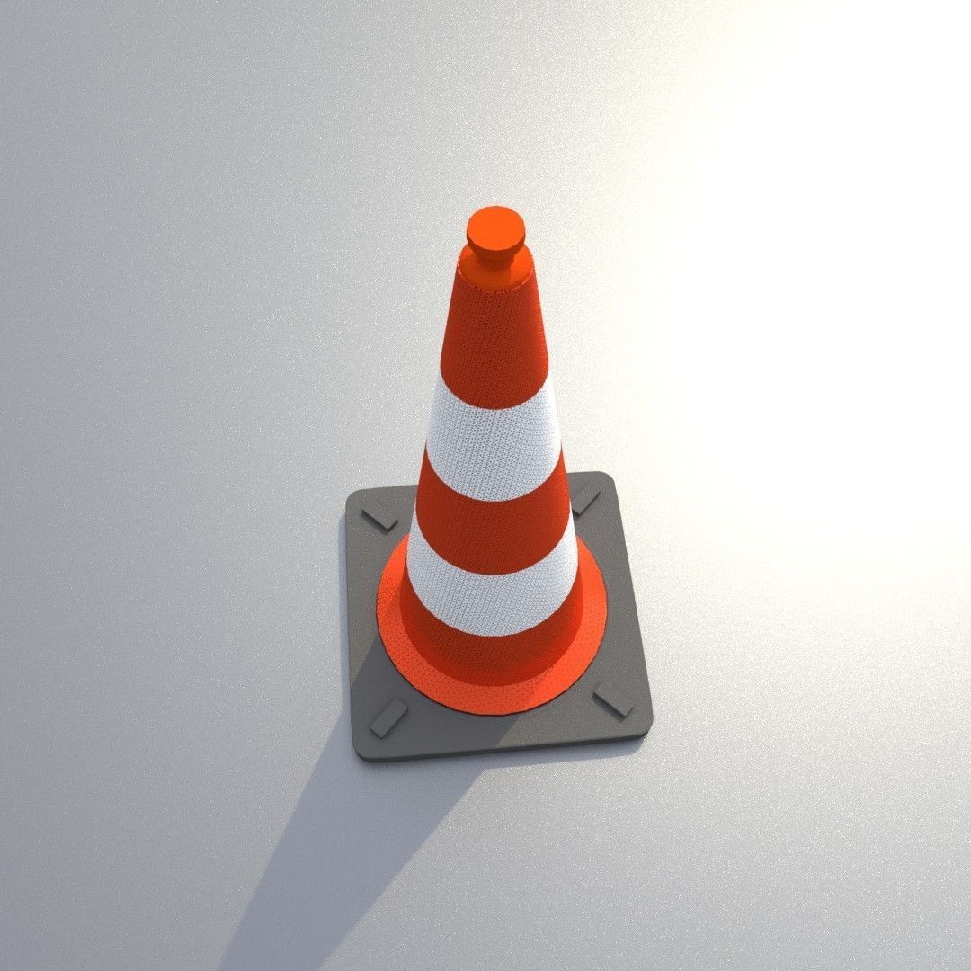 Traffic Cone 1000 mm Low-poly 3D model_38
