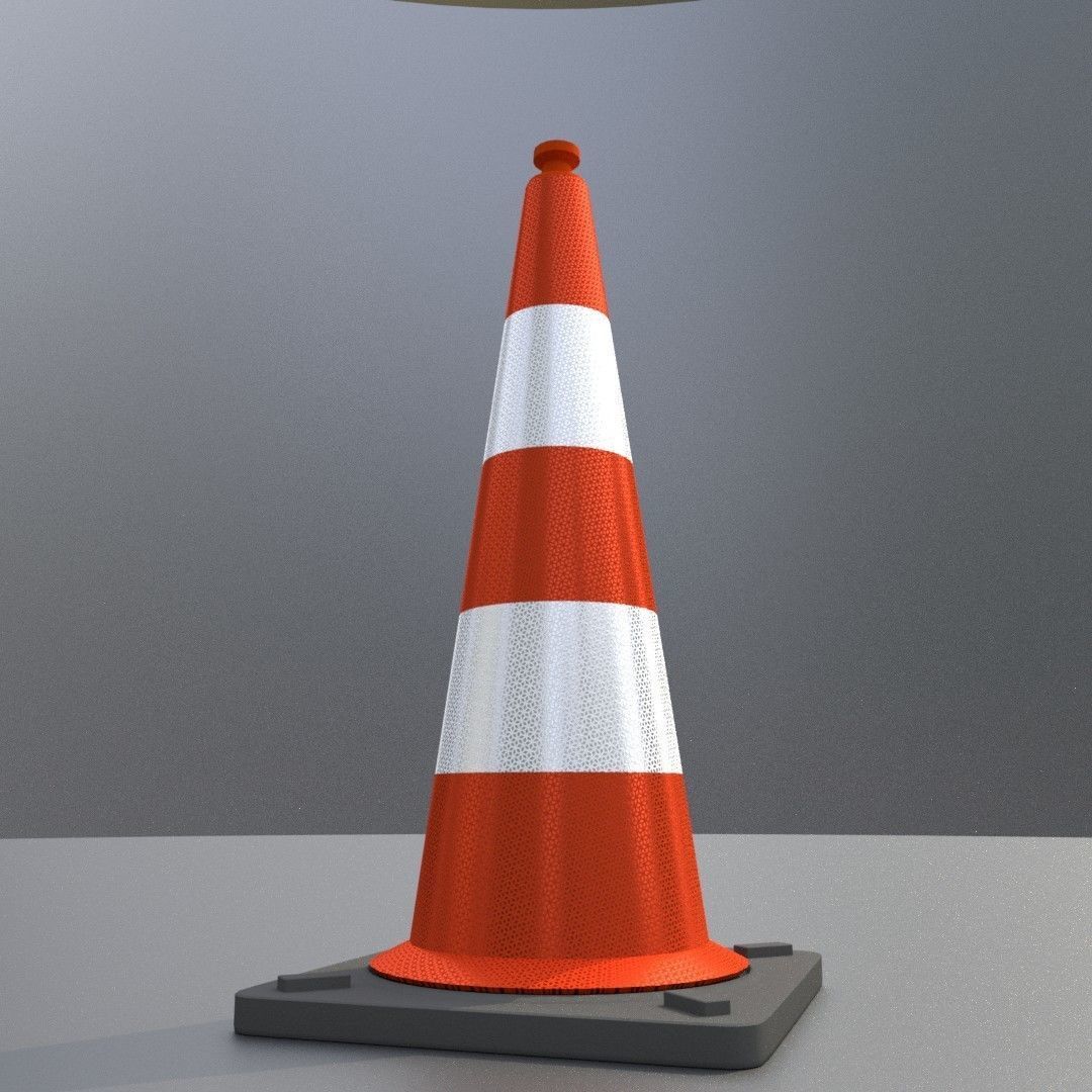 Traffic Cone 1000 mm Low-poly 3D model_21