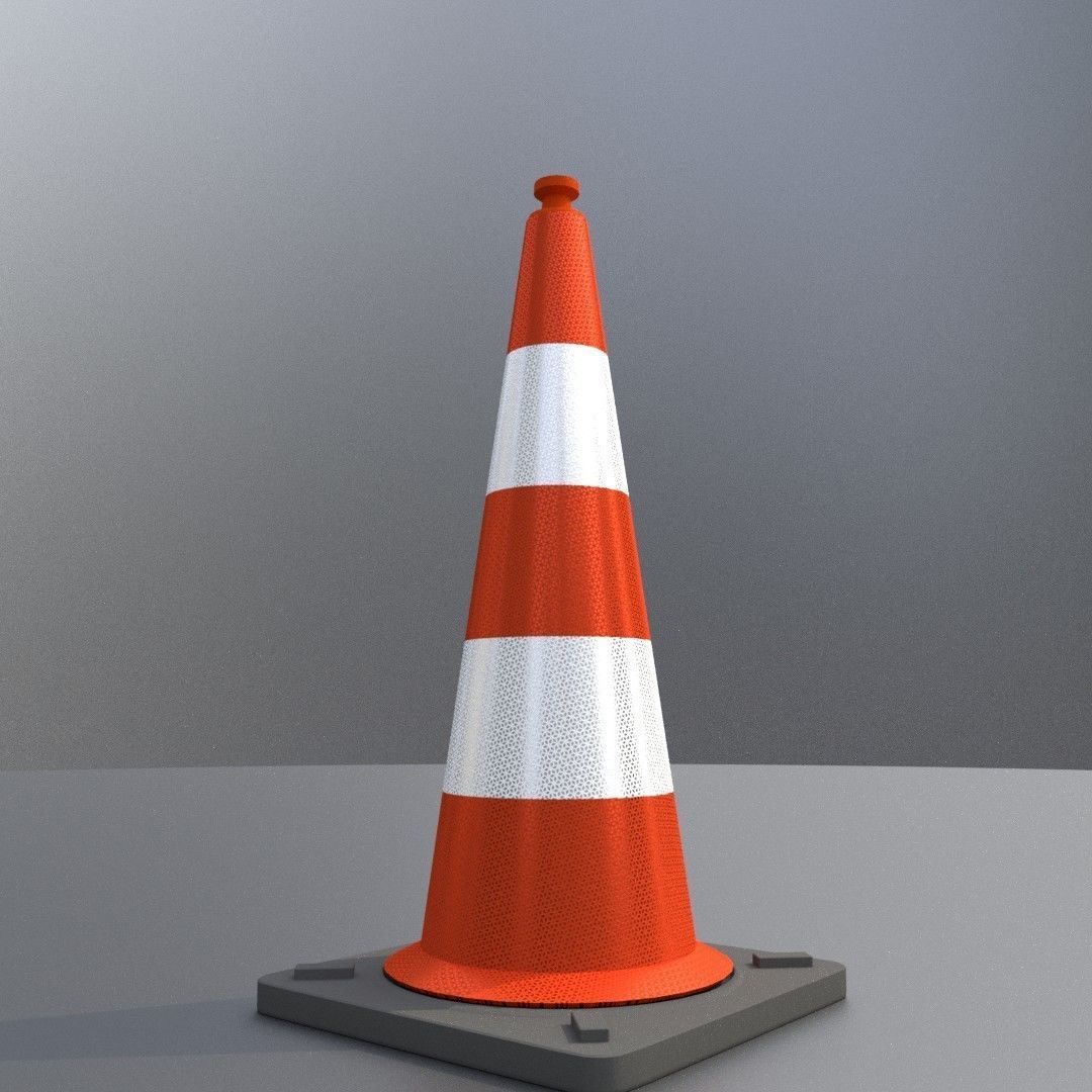 Traffic Cone 1000 mm Low-poly 3D model_22