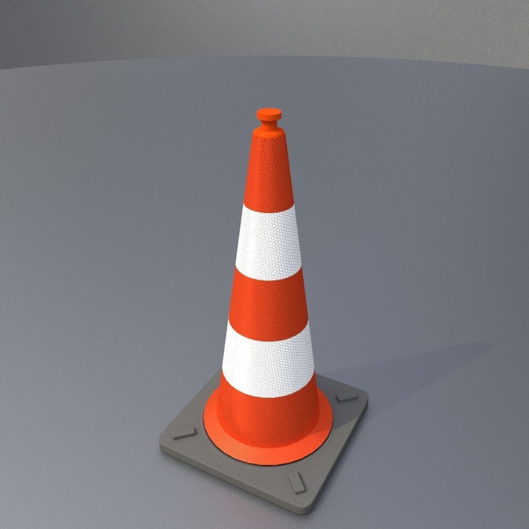 Traffic Cone 1000 mm Low-poly 3D model_29