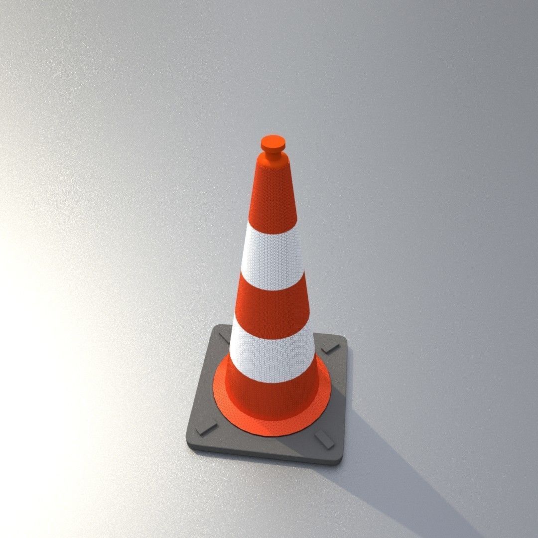 Traffic Cone 1000 mm Low-poly 3D model_32