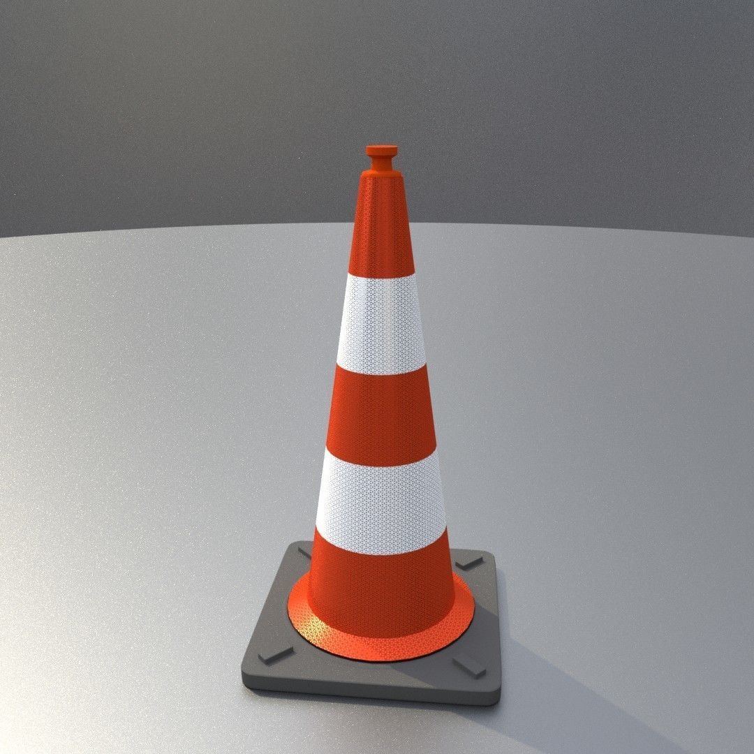 Traffic Cone 1000 mm Low-poly 3D model_16