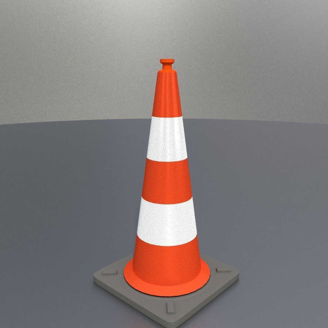 Traffic Cone 1000 mm Low-poly 3D model_26