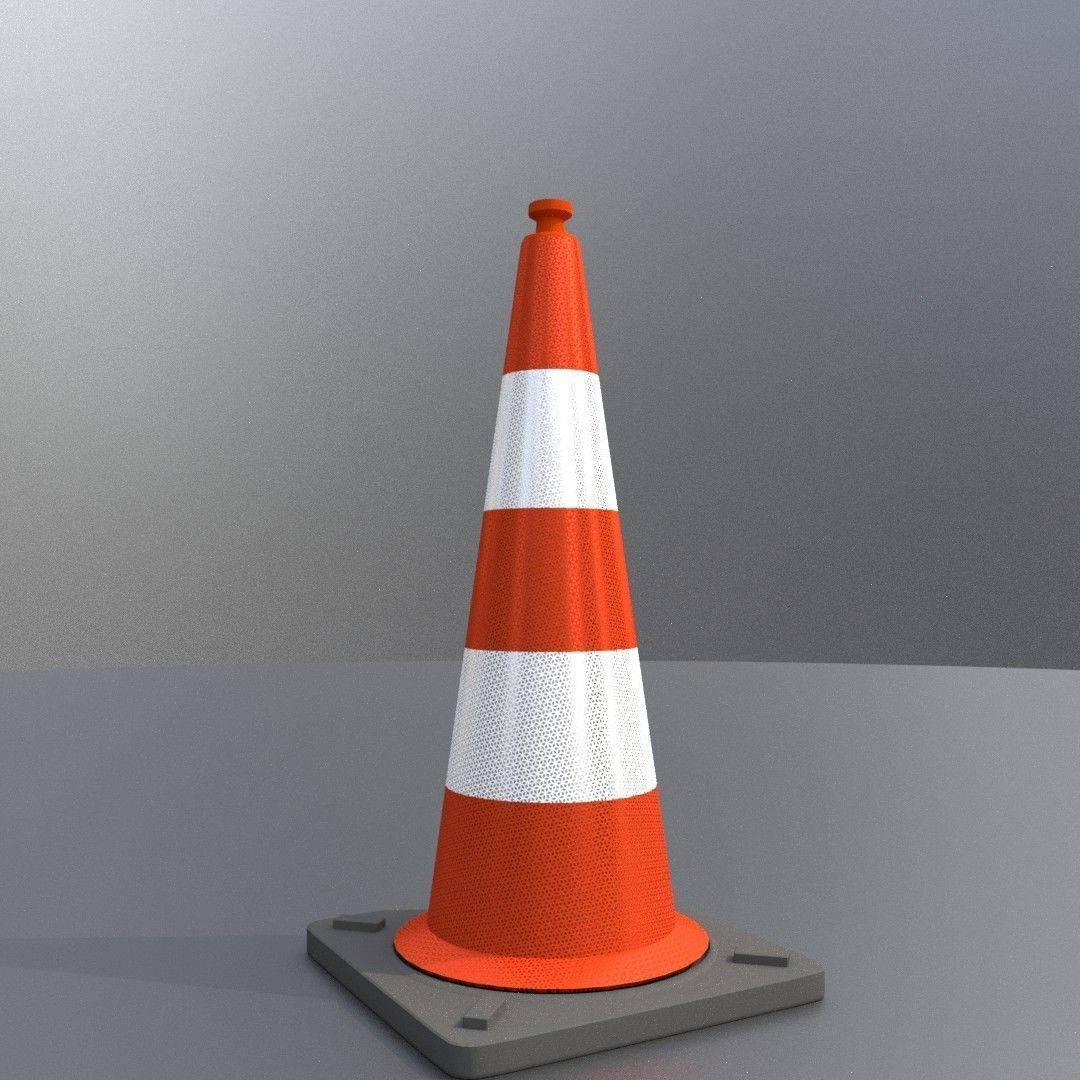 Traffic Cone 1000 mm Low-poly 3D model_23