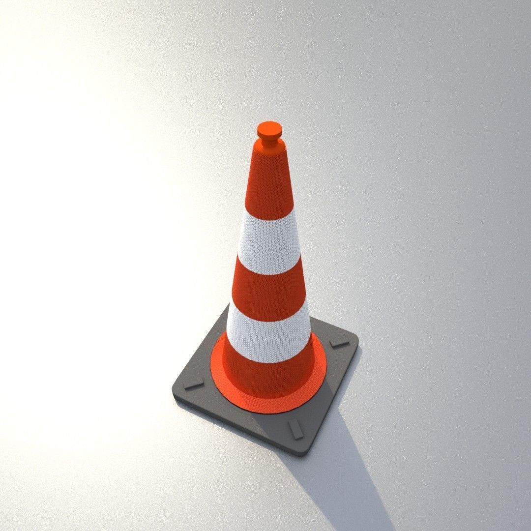Traffic Cone 1000 mm Low-poly 3D model_33