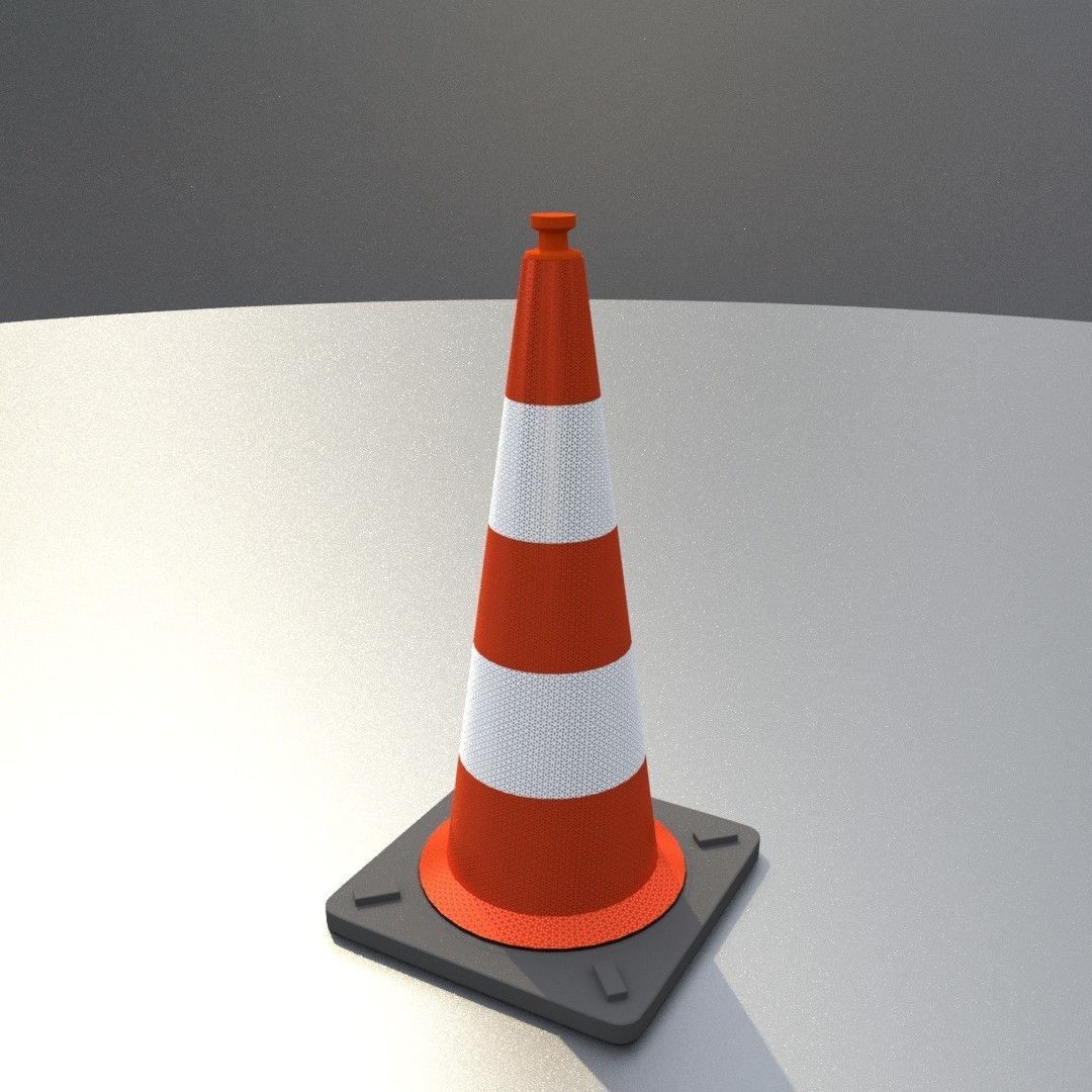 Traffic Cone 1000 mm Low-poly 3D model_17
