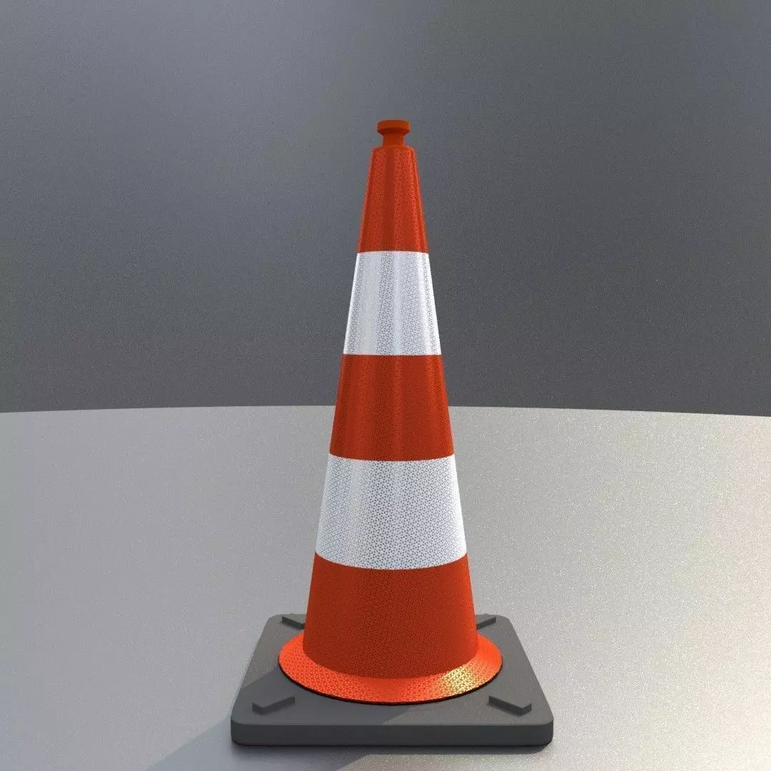 Traffic Cone 1000 mm Low-poly 3D model_0