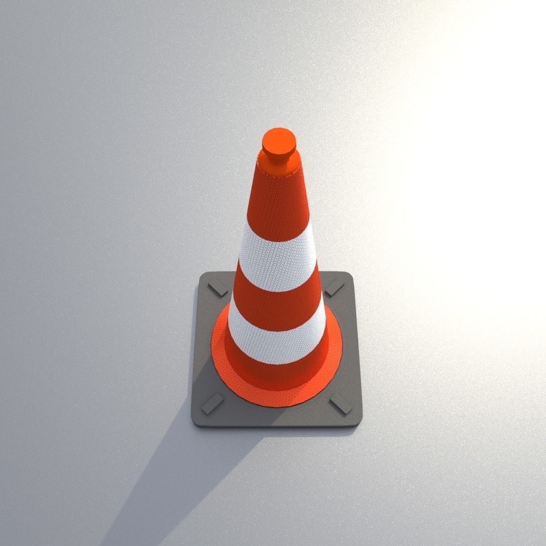 Traffic Cone 1000 mm Low-poly 3D model_40