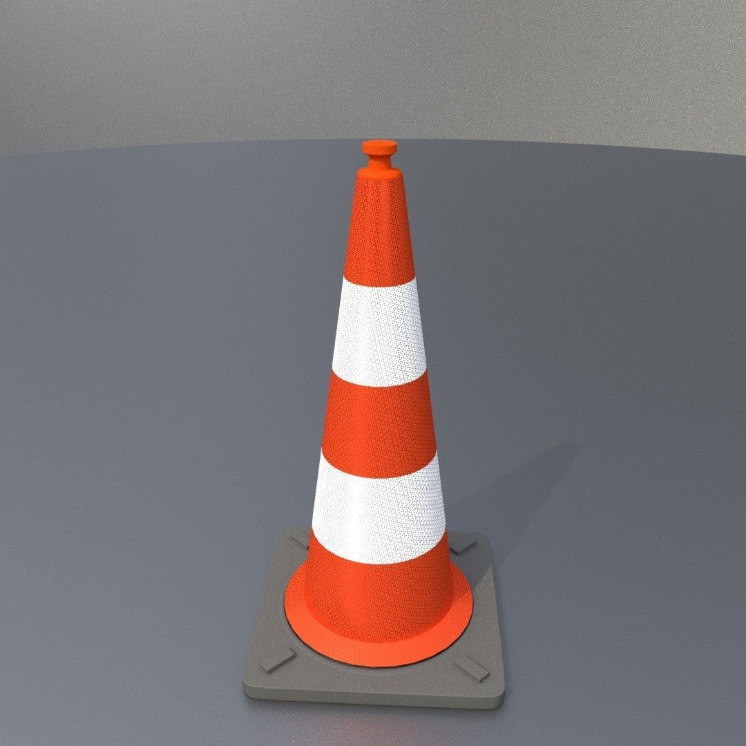 Traffic Cone 1000 mm Low-poly 3D model_28