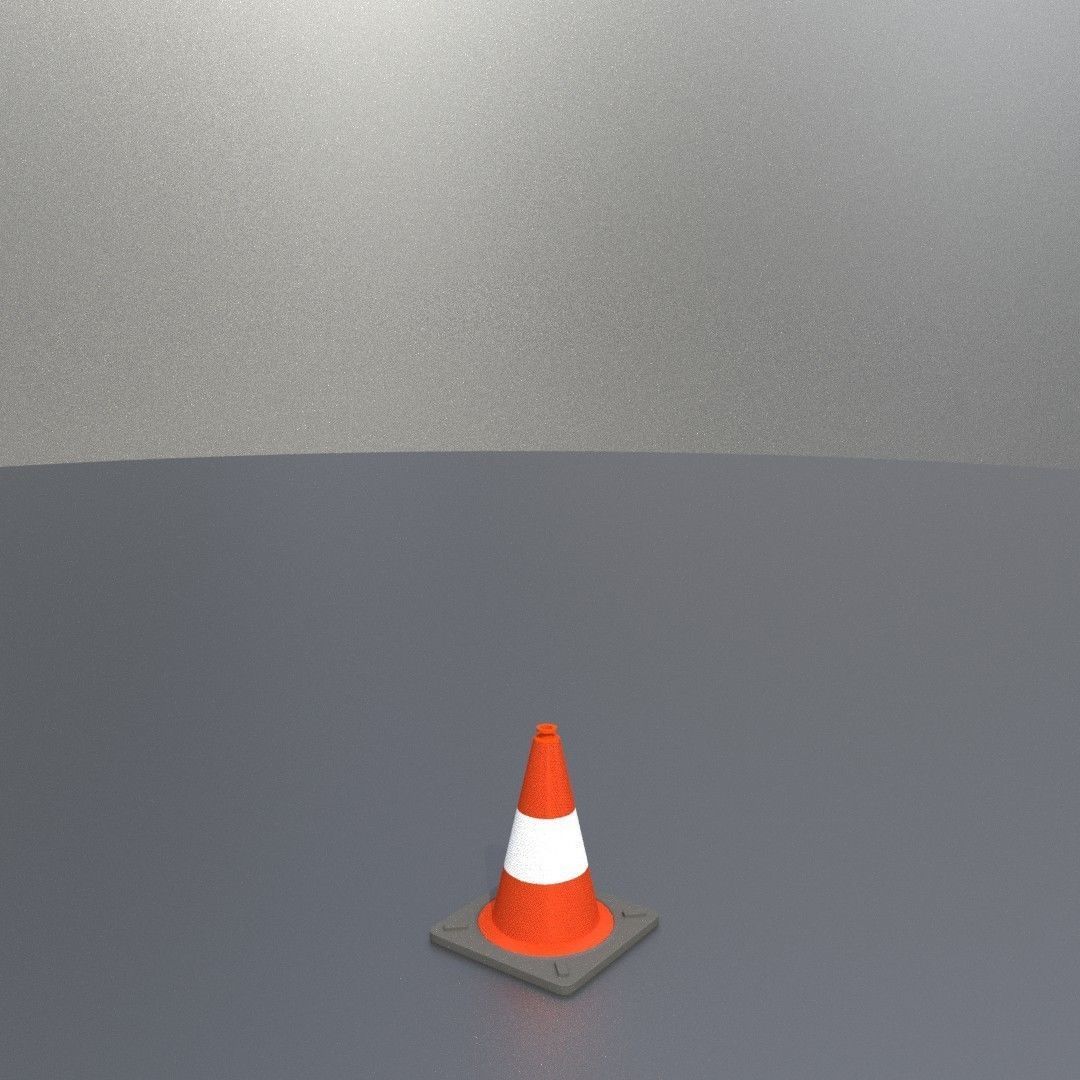 Traffic Cone 300 mm Low-poly 3D model_10