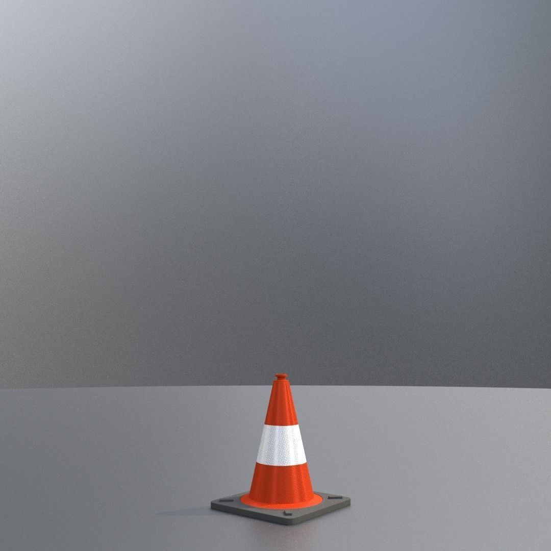 Traffic Cone 300 mm Low-poly 3D model_22
