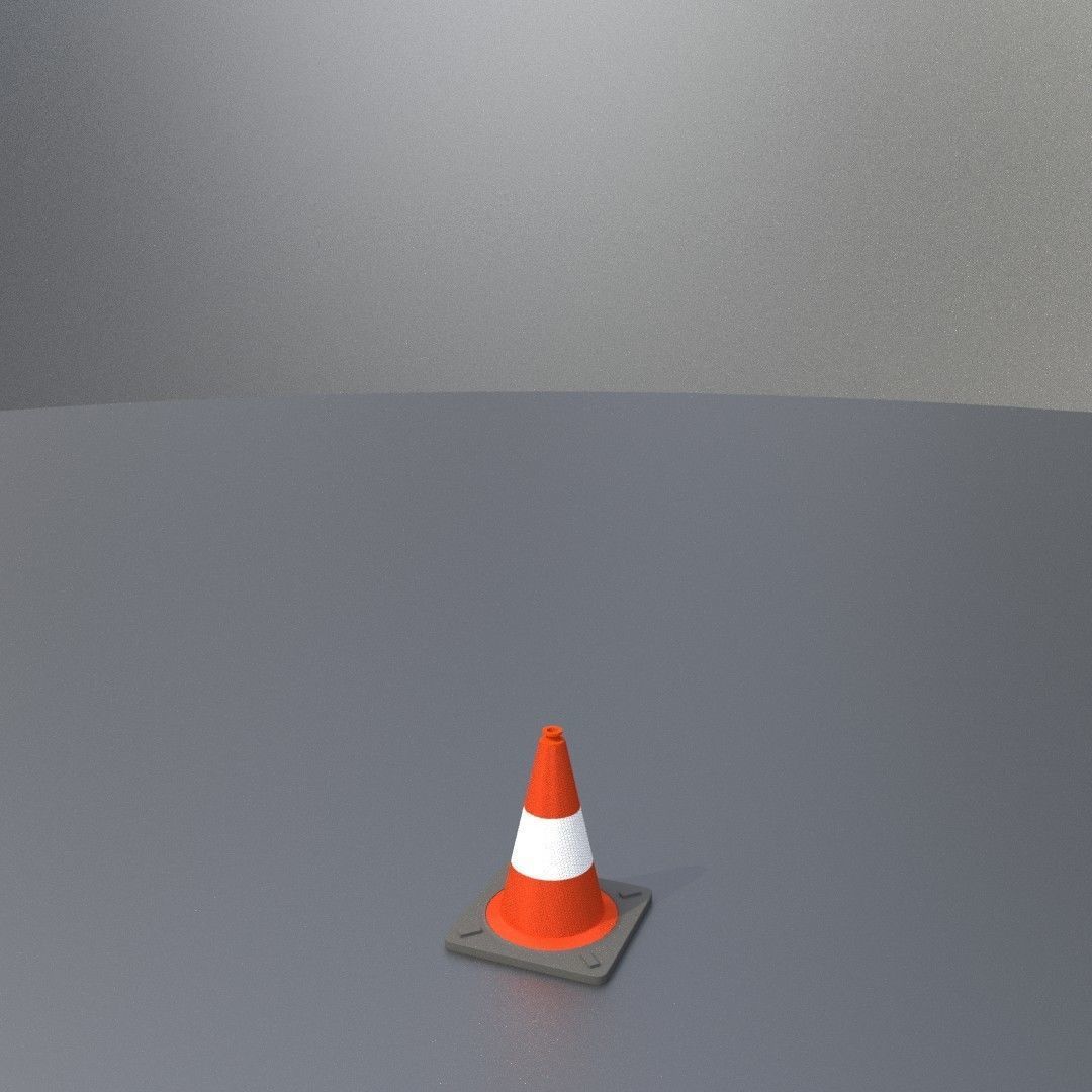 Traffic Cone 300 mm Low-poly 3D model_13