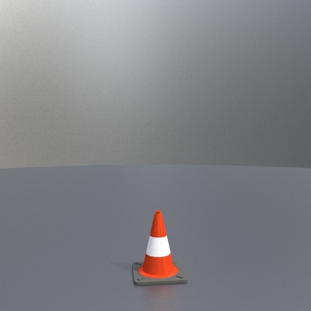 Traffic Cone 300 mm Low-poly 3D model_24