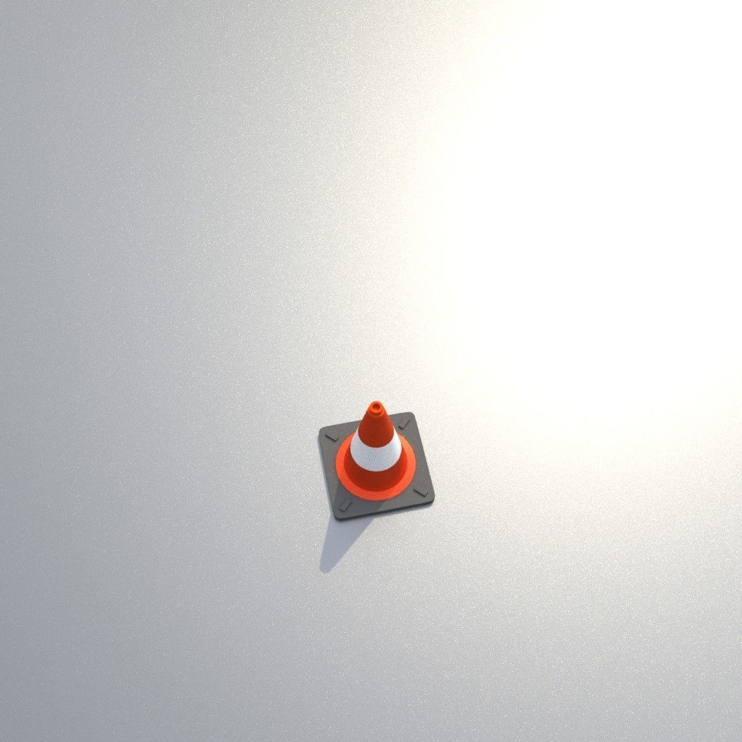 Traffic Cone 300 mm Low-poly 3D model_37