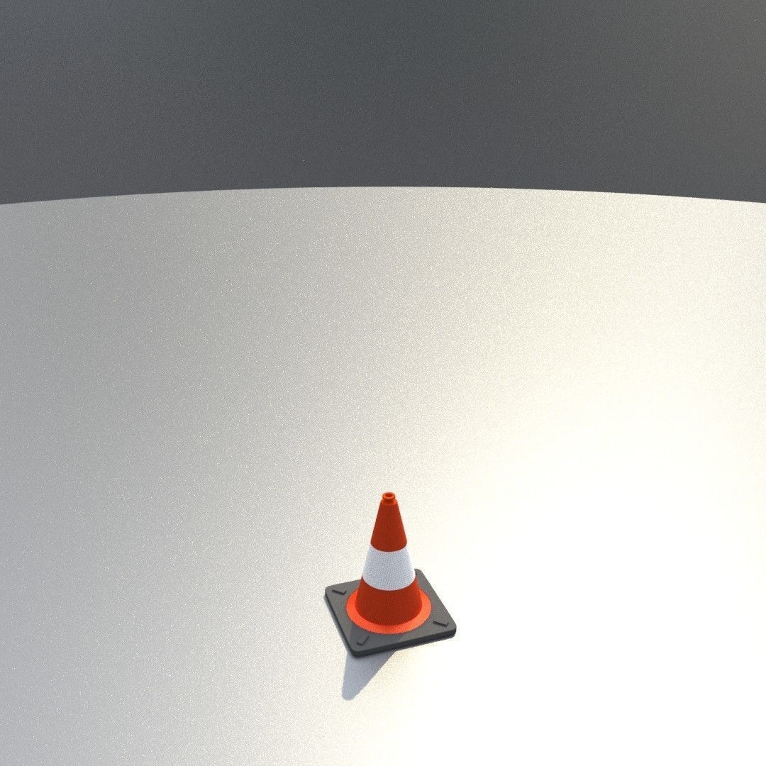 Traffic Cone 300 mm Low-poly 3D model_19