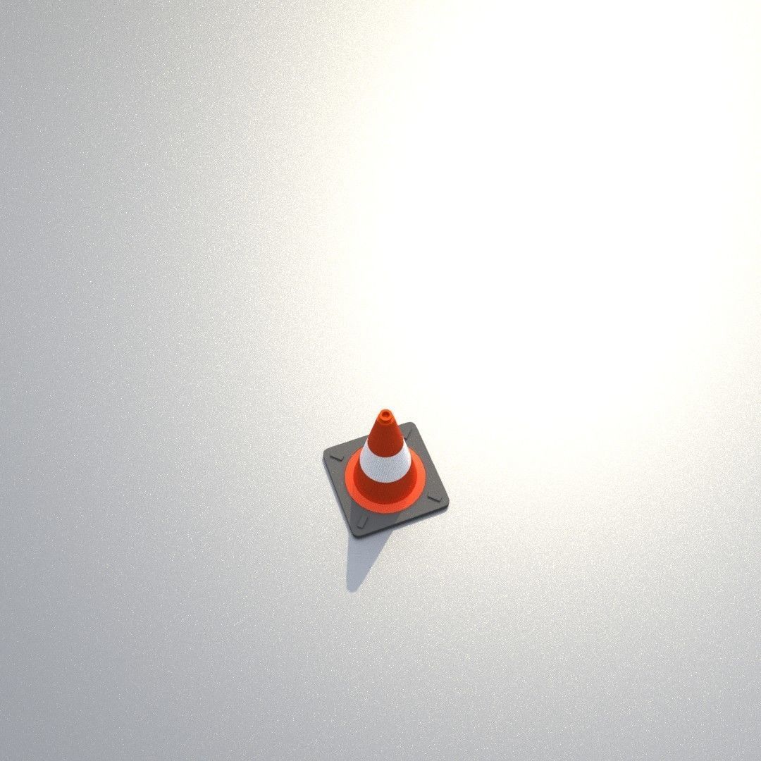 Traffic Cone 300 mm Low-poly 3D model_36
