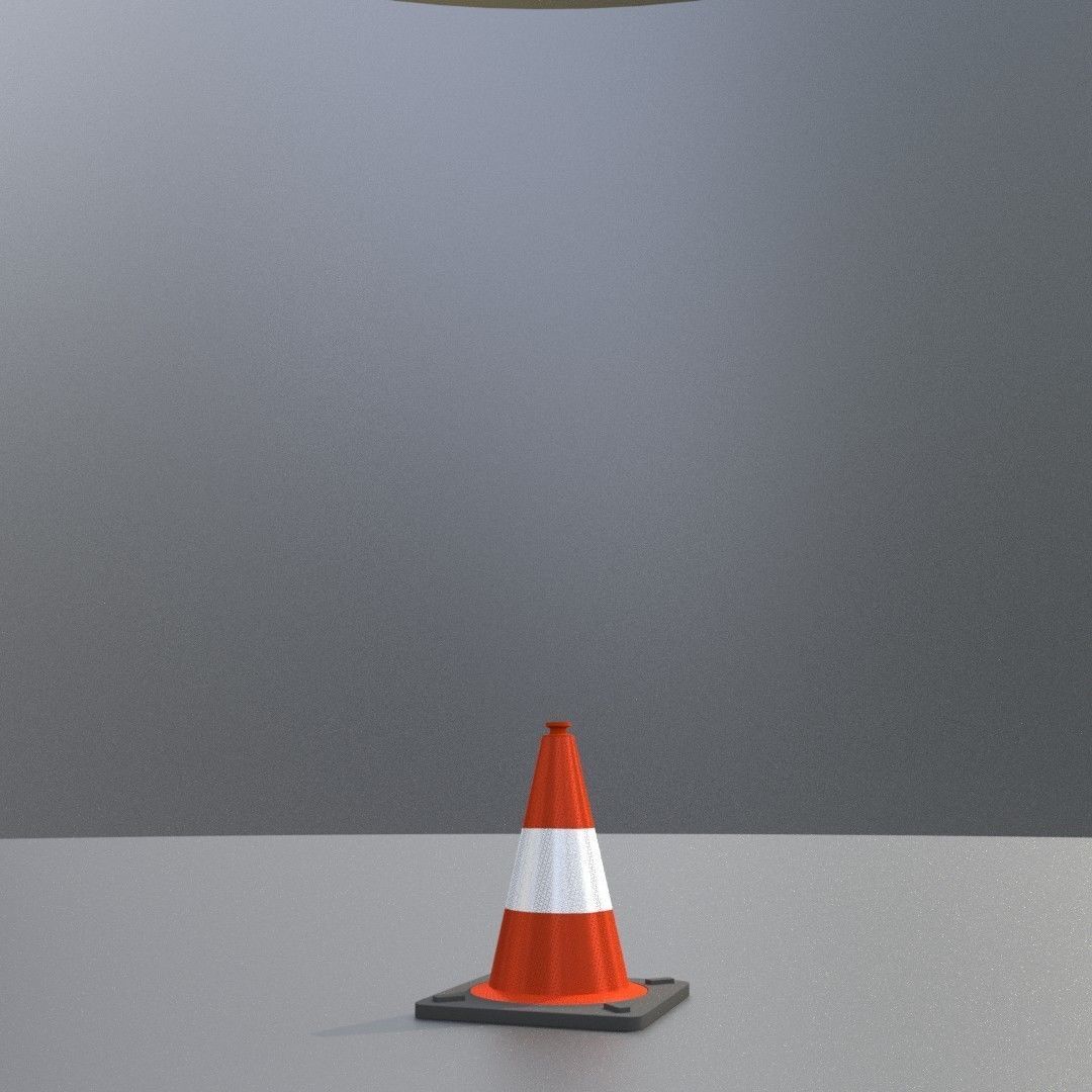 Traffic Cone 300 mm Low-poly 3D model_21