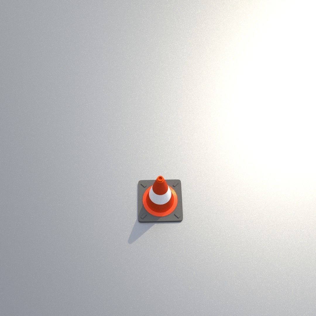 Traffic Cone 300 mm Low-poly 3D model_39