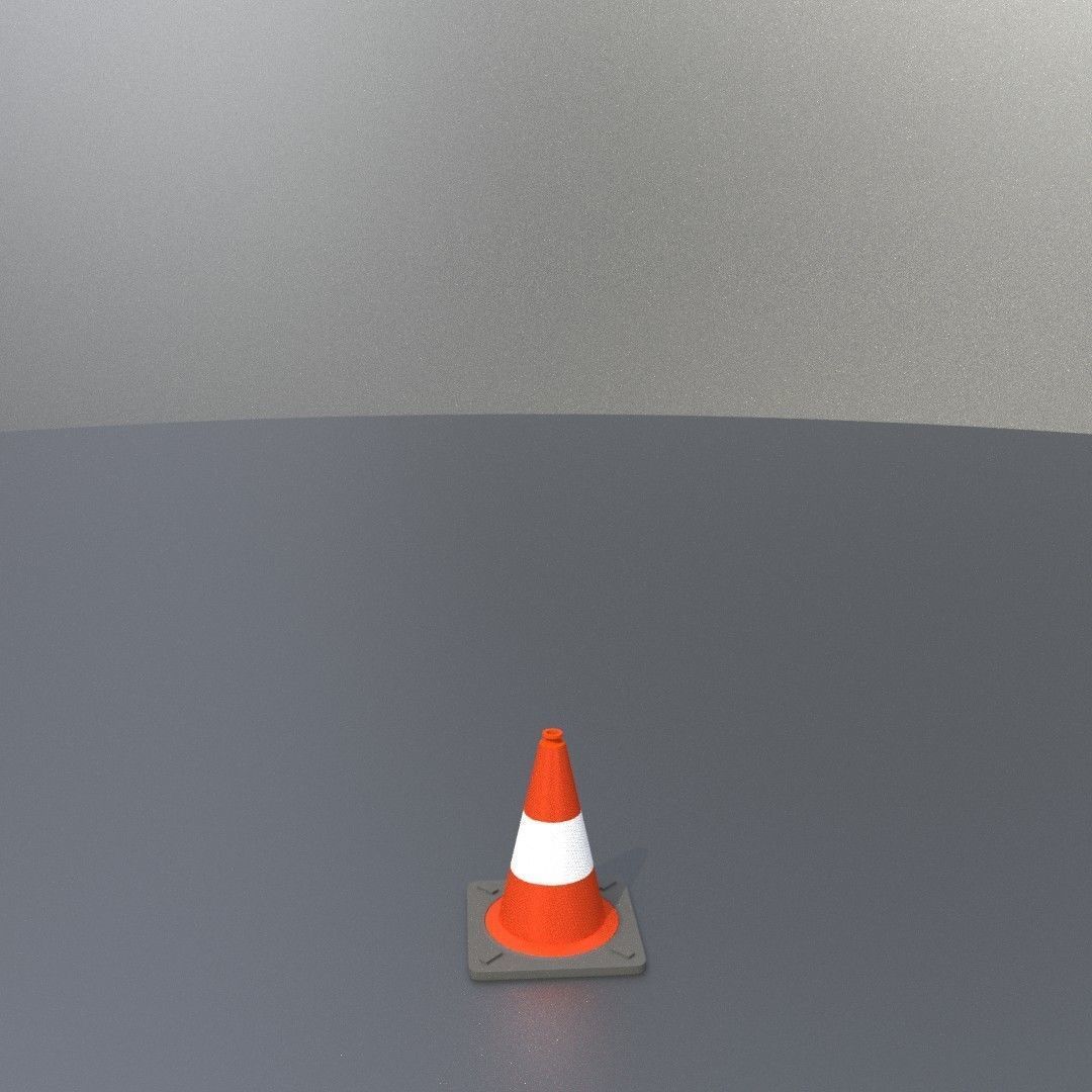 Traffic Cone 300 mm Low-poly 3D model_12