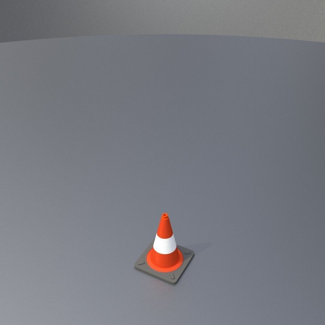 Traffic Cone 300 mm Low-poly 3D model_29
