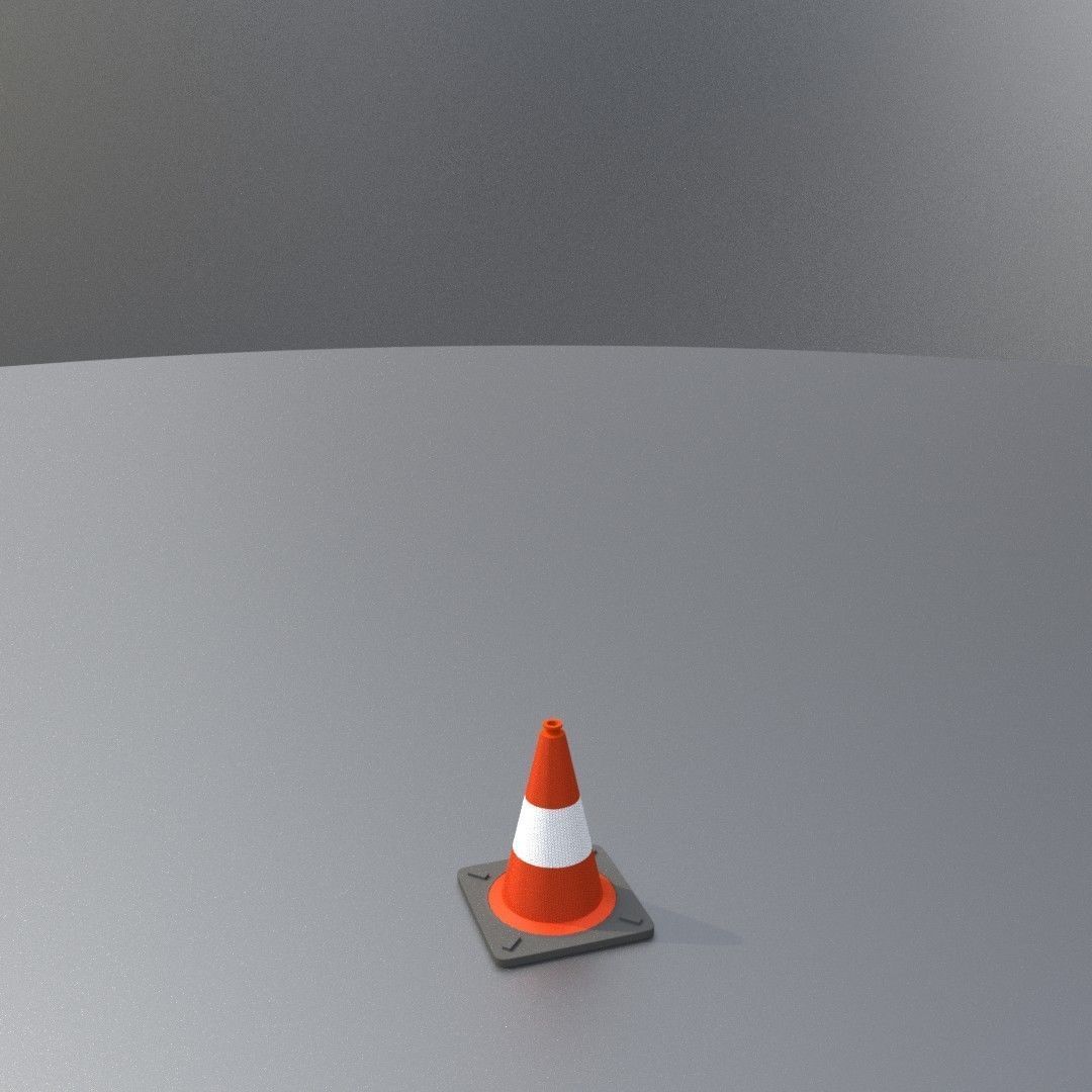 Traffic Cone 300 mm Low-poly 3D model_15