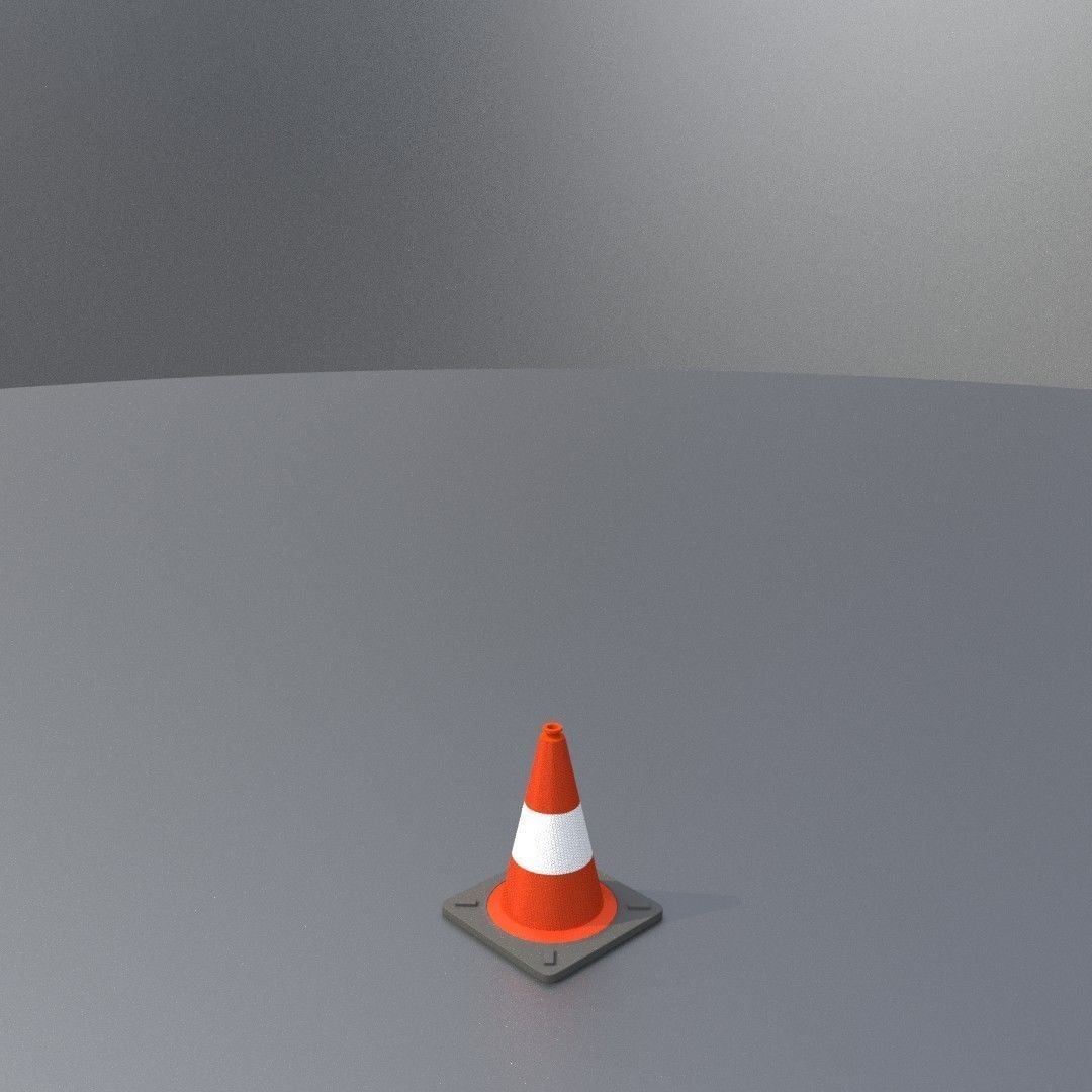 Traffic Cone 300 mm Low-poly 3D model_14
