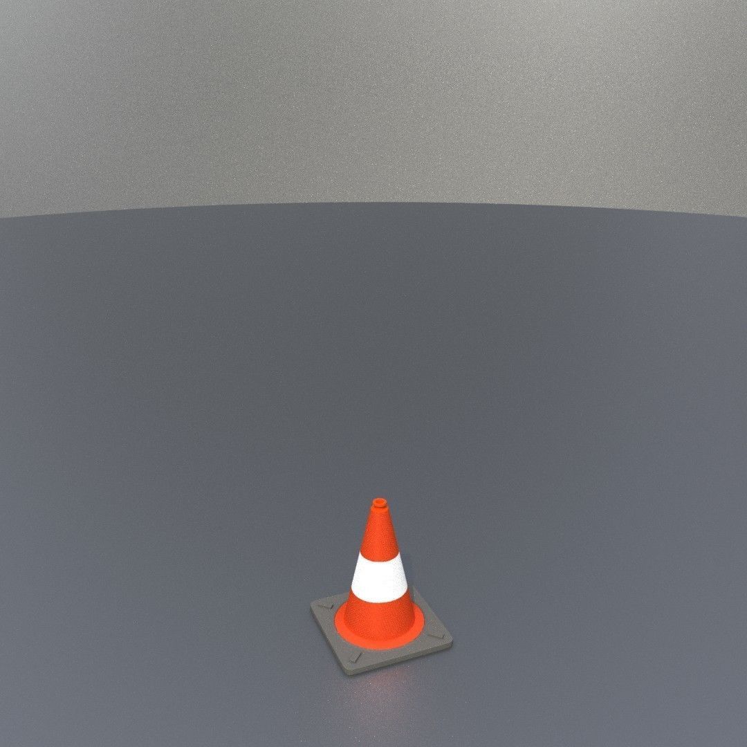 Traffic Cone 300 mm Low-poly 3D model_27